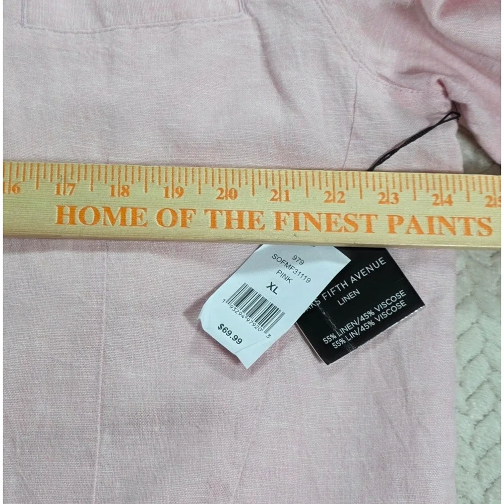 Saks Fifth Avenue Linen Blend Pink Blazer Sport Coat Pink XL Mens Sophisticated